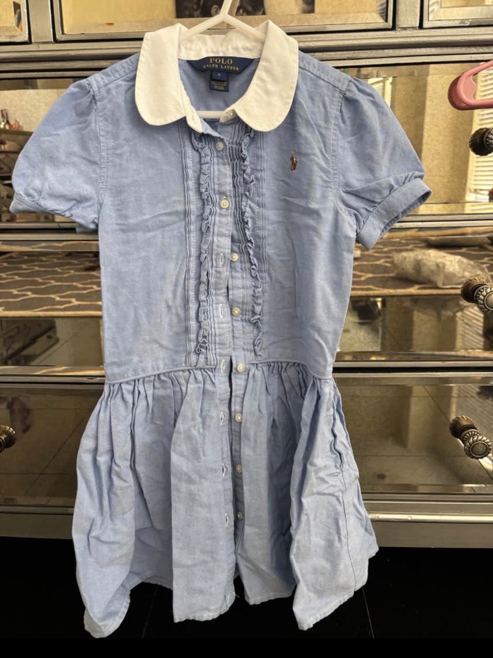 Polo by Ralph Lauren Light Blue Dress with White Peter Pan Collar